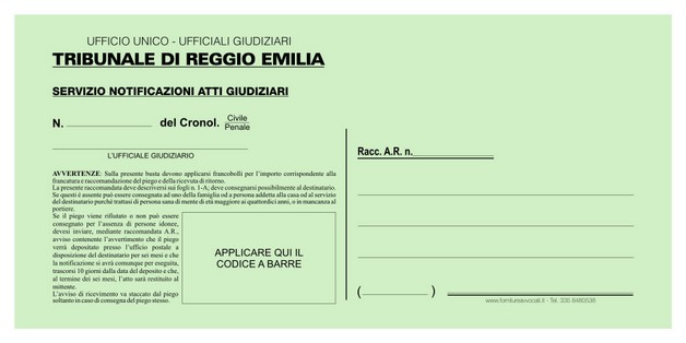 Buste Verdi per Atti Giudiziari 11x23 - Conf. 250 pz. ------------- Aggiungi il Tribunale